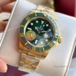 Rolex Submariner 40mm Watch Green Ceramic Bezel Yellow Gold